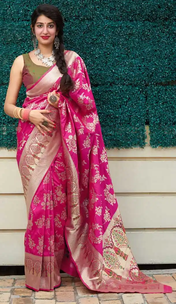 Pink Color Soft Silk Designer Classic Party Wear Saree Blouse -8727104592