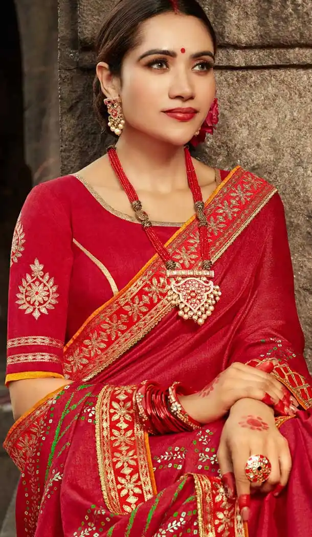 Red Color Dola Silk Designer Traditional Wear Saree For Women -8801105191