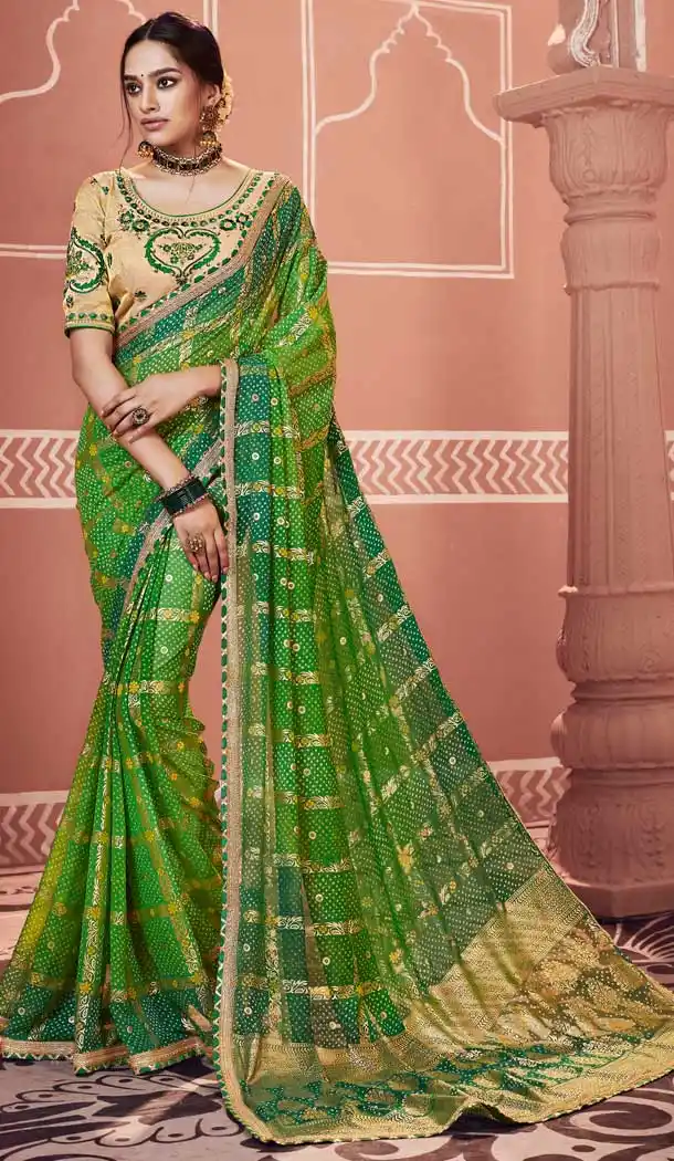Green Color Dola Silk Designer Traditional Wear Saree For Women -8801105192