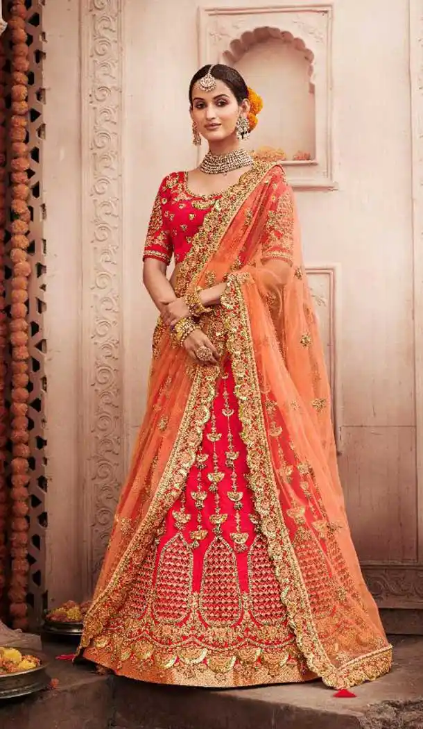 Rani Pink Color Silk Heavy Designer Bridal Wedding Women Lehenga Choli -8847105573
