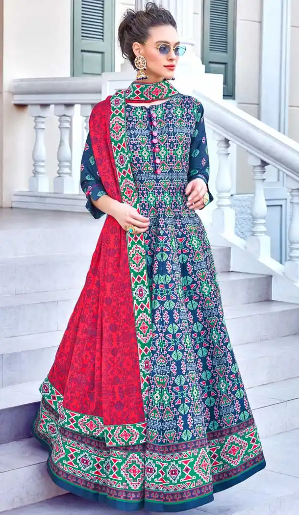 Captivating Blue Color Pure Killer Silk Heavy Designer Party Wear Gown Suit -8992107153