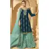 designer plus size palazzo suits for party -9015107440