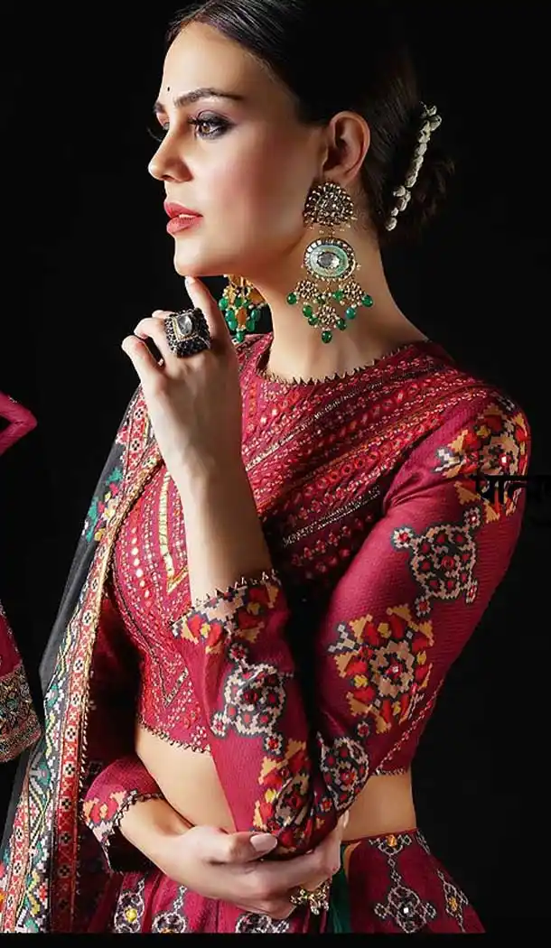 Maroon Color Pure Killer Silk Patola Printed Party Wear Lehenga Choli -9126108430