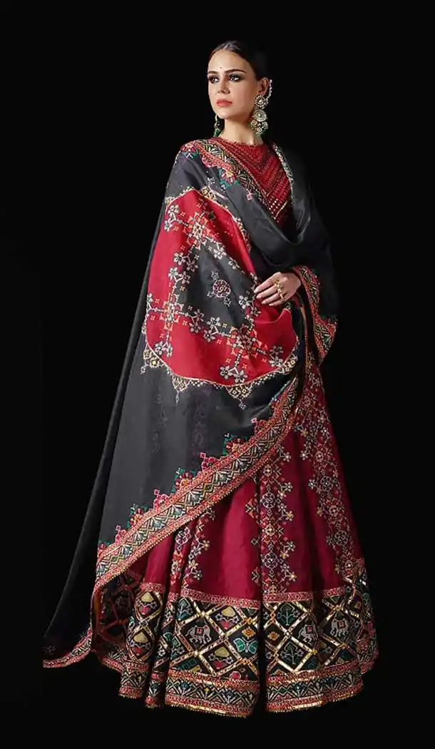 Maroon Color Pure Killer Silk Patola Printed Party Wear Lehenga Choli -9126108430