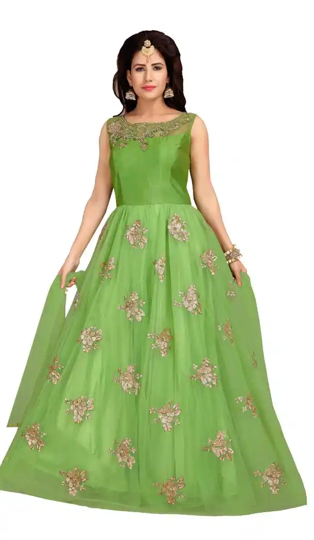 Gleaming Green Color Net Designer Party Wear Readymade Salwar Suit -9211109215