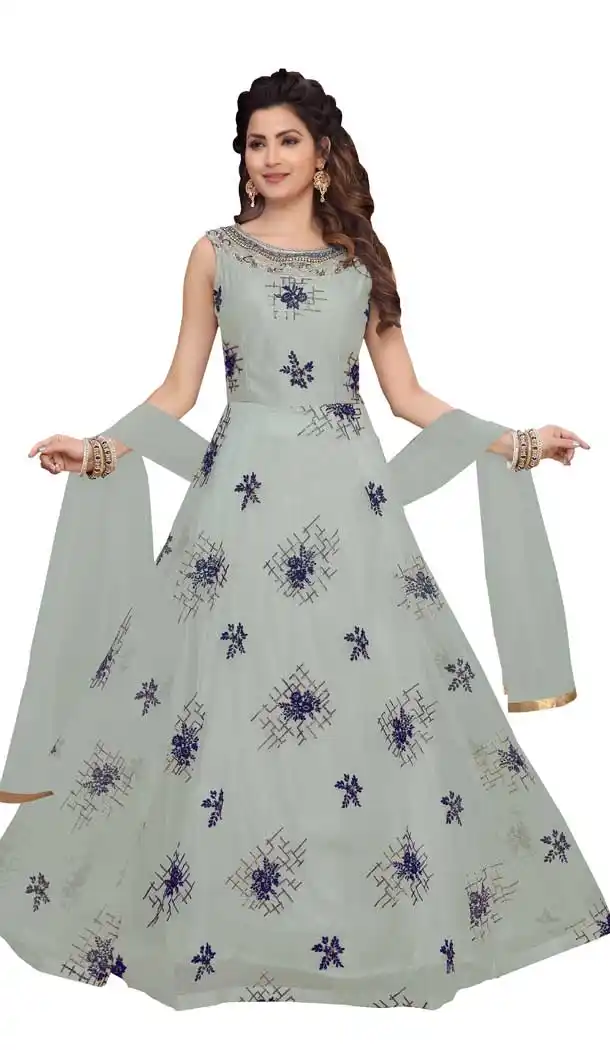 Aesthetic Grey Color Georgette Designer Party Wear Readymade Salwar Suit -9211109218