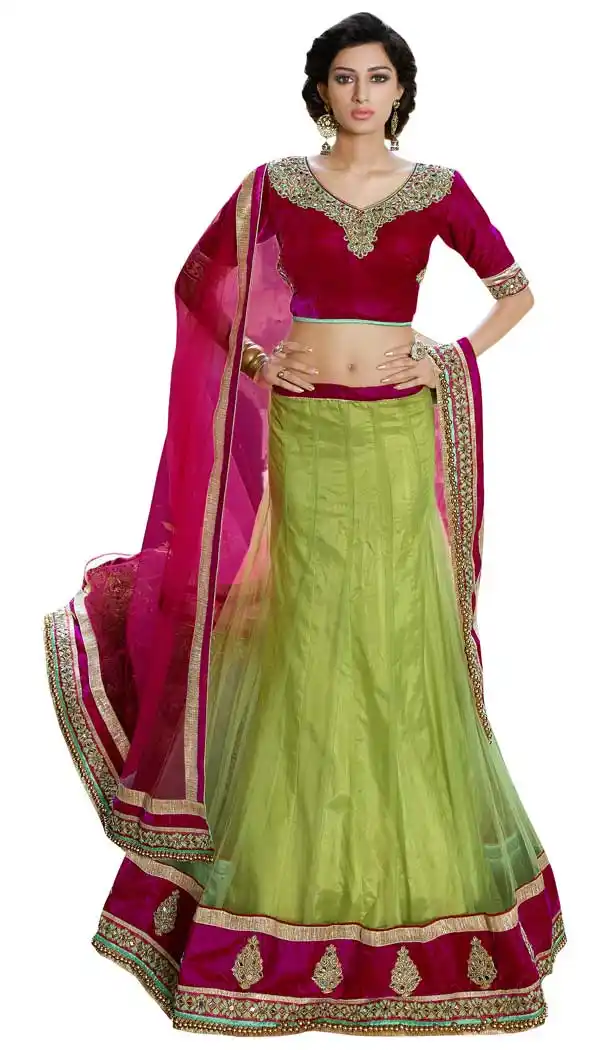 Light Green Color Net Heavy Designer Party Wear Lehenga Choli -9212109227