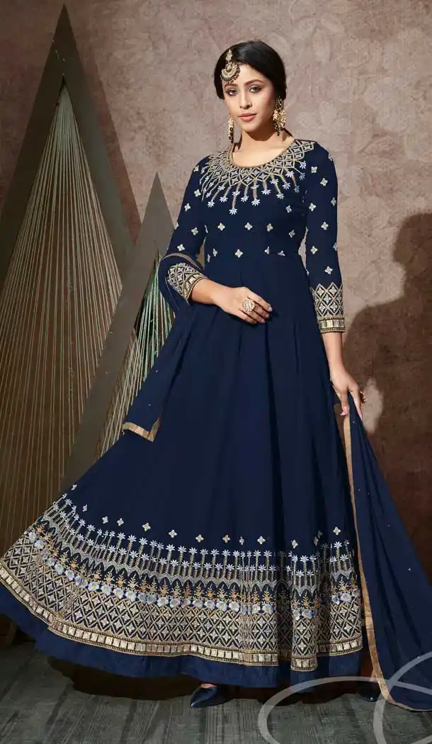 stylish georgette anarkali salwar kameez -9221109325