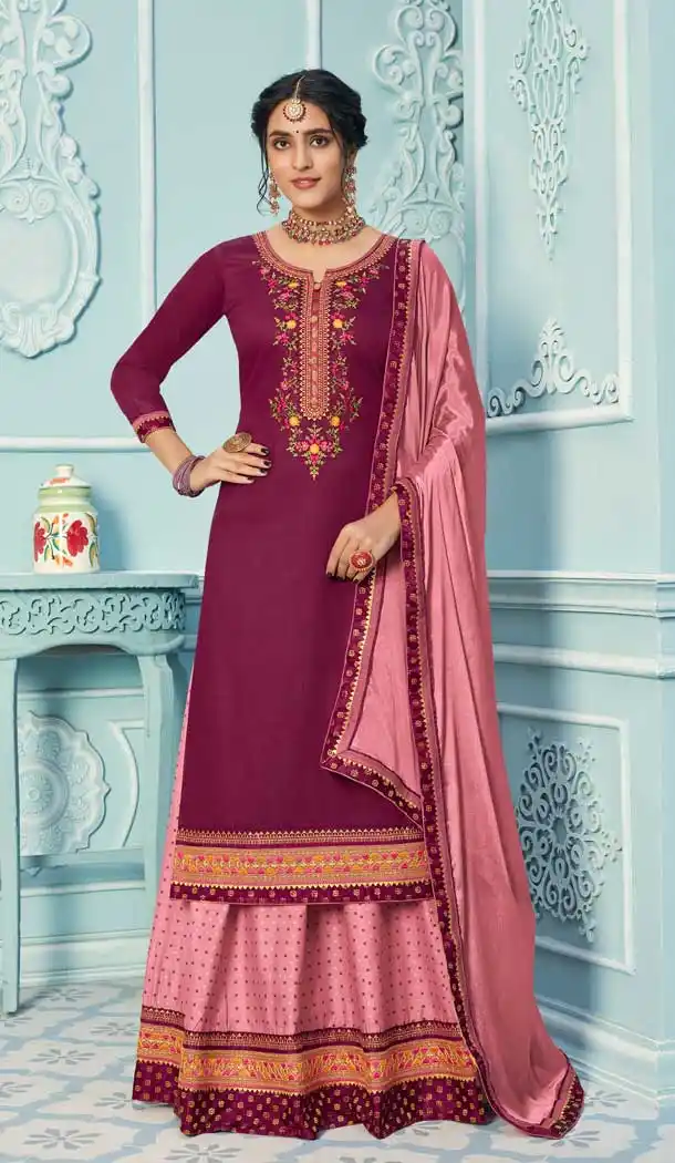 Purple Color Jam Silk Color Heavy Designer Party Wear Lehenga Suit -9230109384