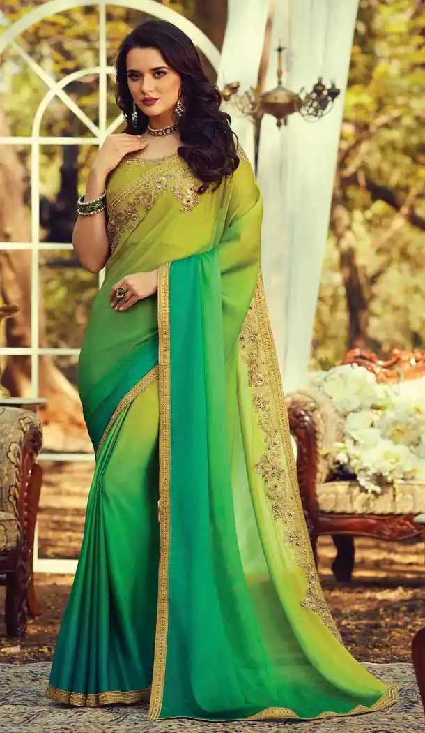 Multi Color Burberry Silk Designer Party Wear Saree Blouse -9237109408