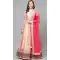 Ethnic Peach Color Satin Embroidery Designer Party Wear Lehenga Choli -9238109426