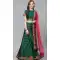 Green Color Satin Embroidery Designer Party Wear Lehenga Choli -9238109456