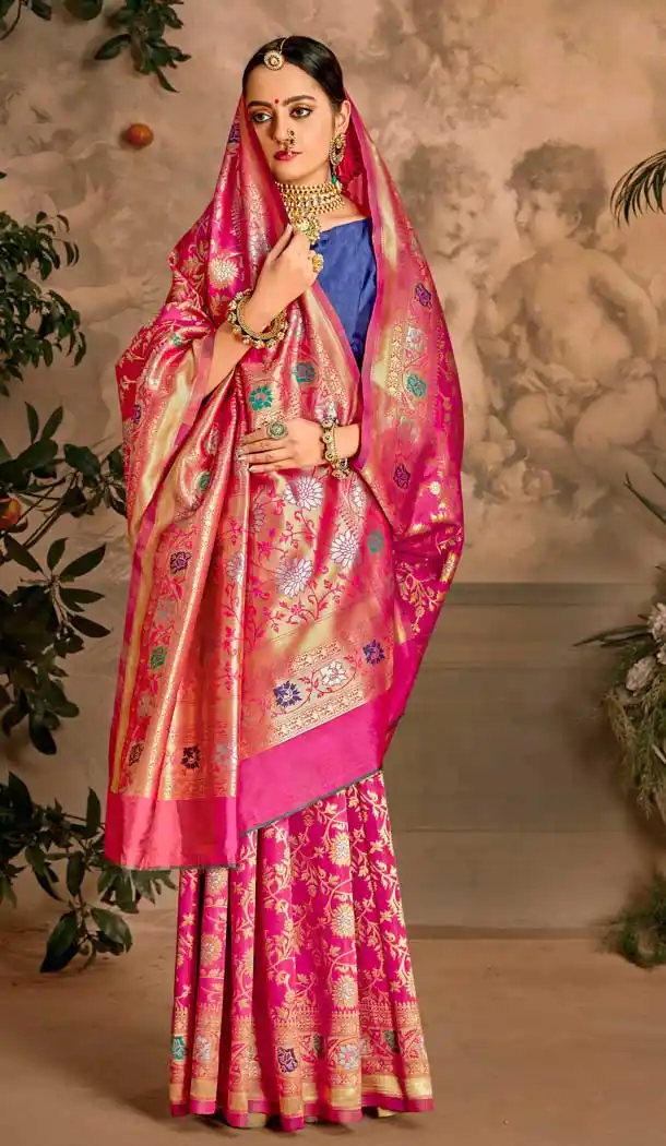 Rani Pink Color Art Silk Traditional Classic Wear Saree -9277109851