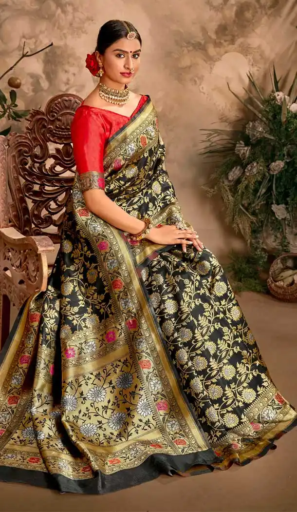 Black Color Art Silk Traditional Classic Wear Saree -9277109852