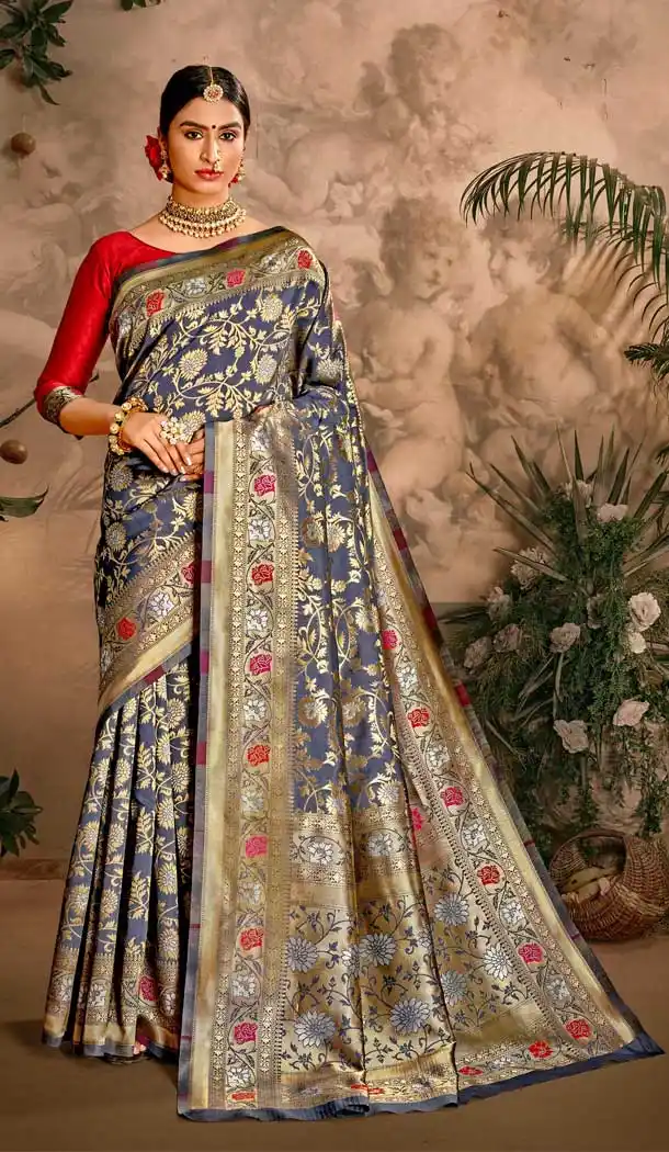 Blue Color Art Silk Traditional Classic Wear Saree Blouse -9277109854