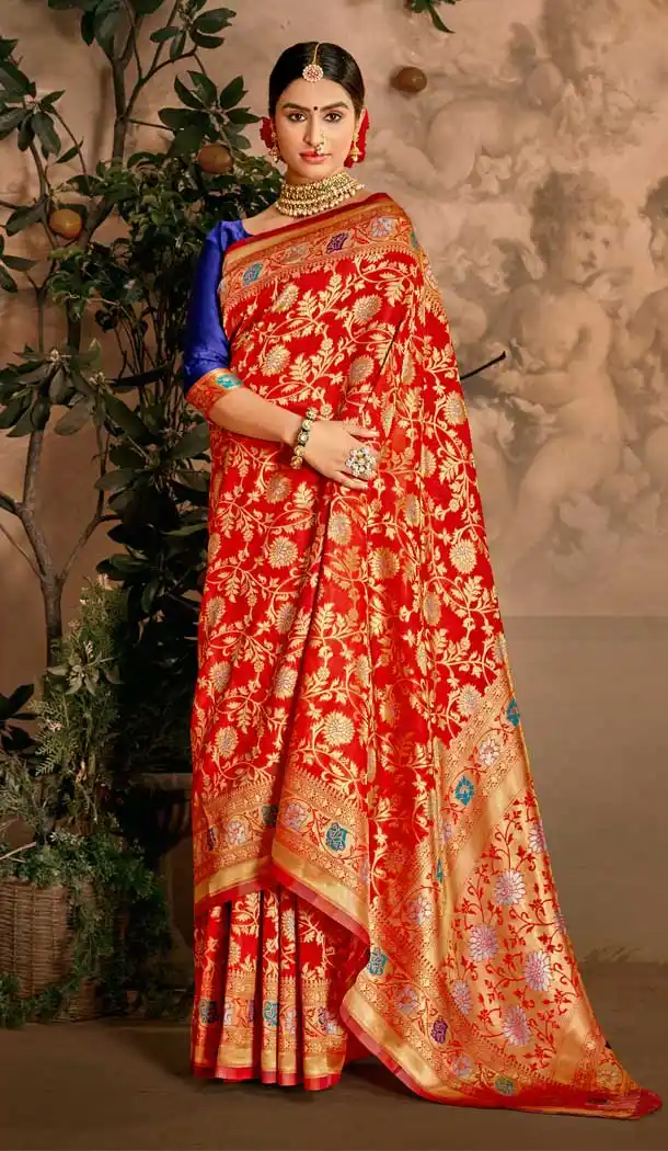 Red Color Art Silk Traditional Classic Wear Saree Blouse -9277109855