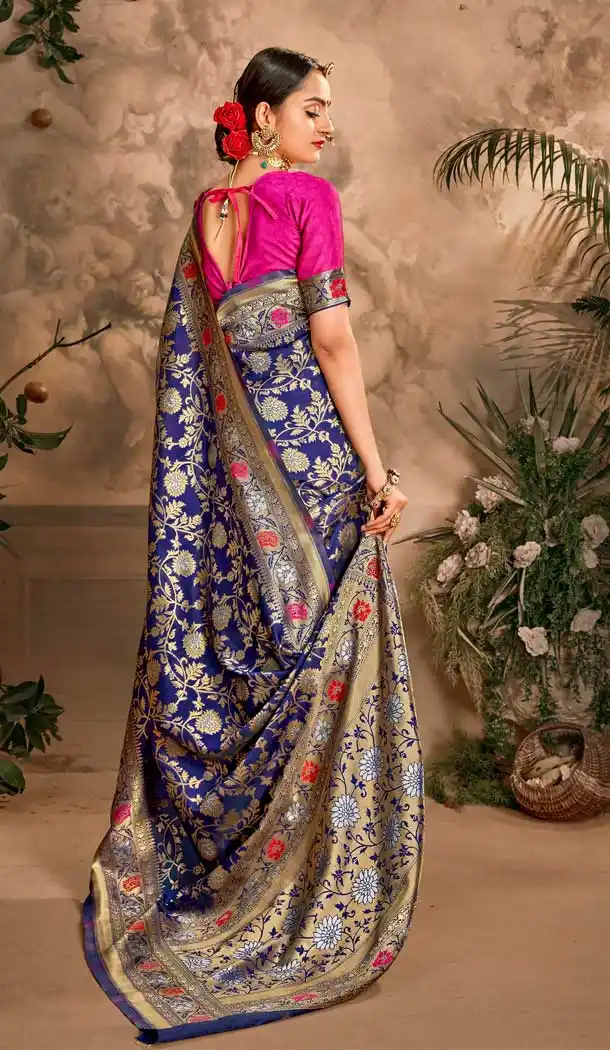 Blue Color Art Silk Traditional Classic Wear Saree Blouse -9277109856