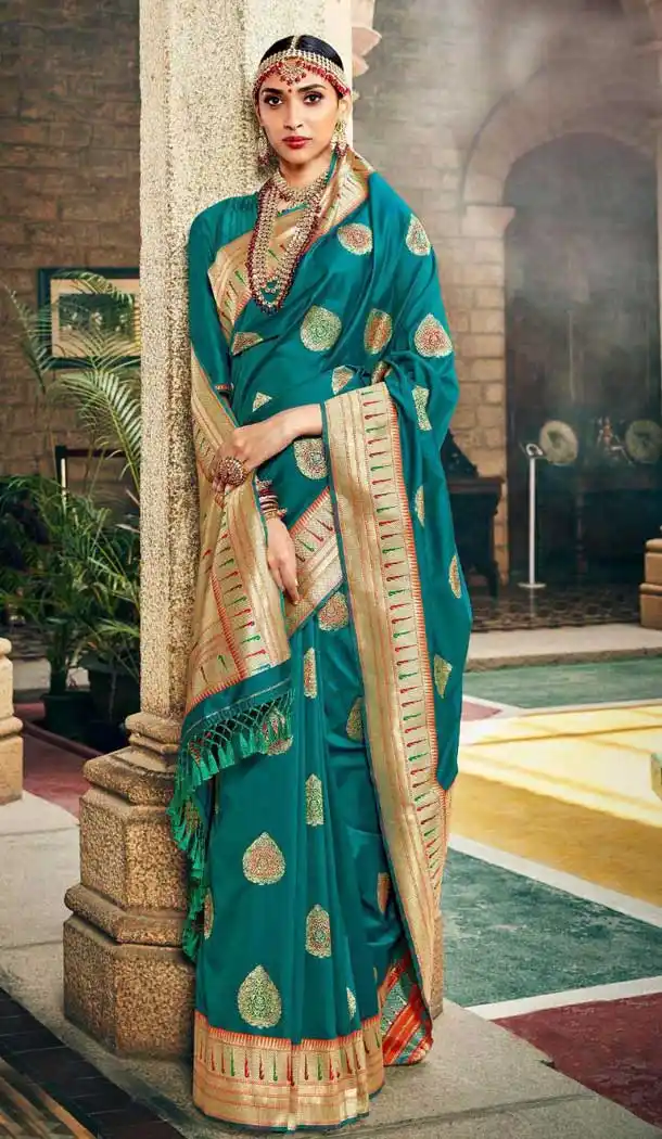 anni designer banarasi fancy art silk saree -9314110177