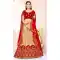 Beige Red Color Banarasi Silk Traditional Wear Lehenga Choli -9339110380
