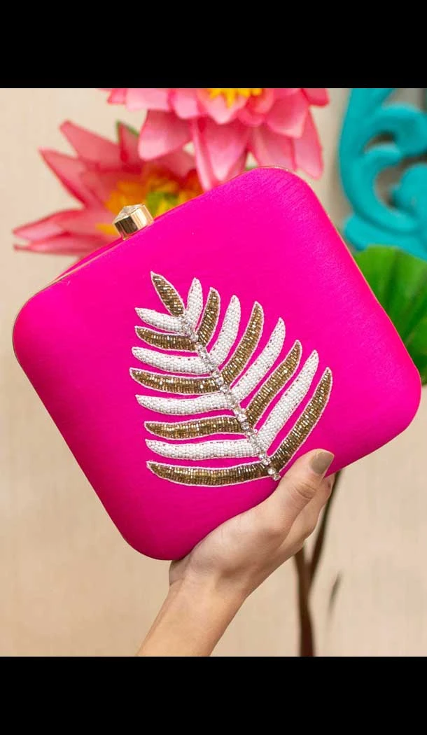 Fancy Designer Party Wear Raw Silk Clutches -9361110609