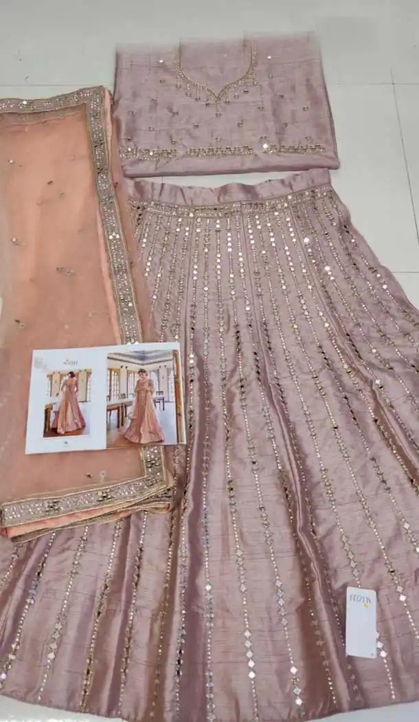 Light Coffee Color Heavy Silk Bridal Wedding Wear Lehenga Choli -9381110810