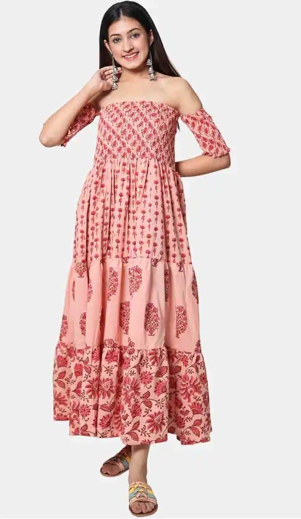 Peach Color Cotton Latest Designer Casual Wear Readymade Tunic Top -9415111069