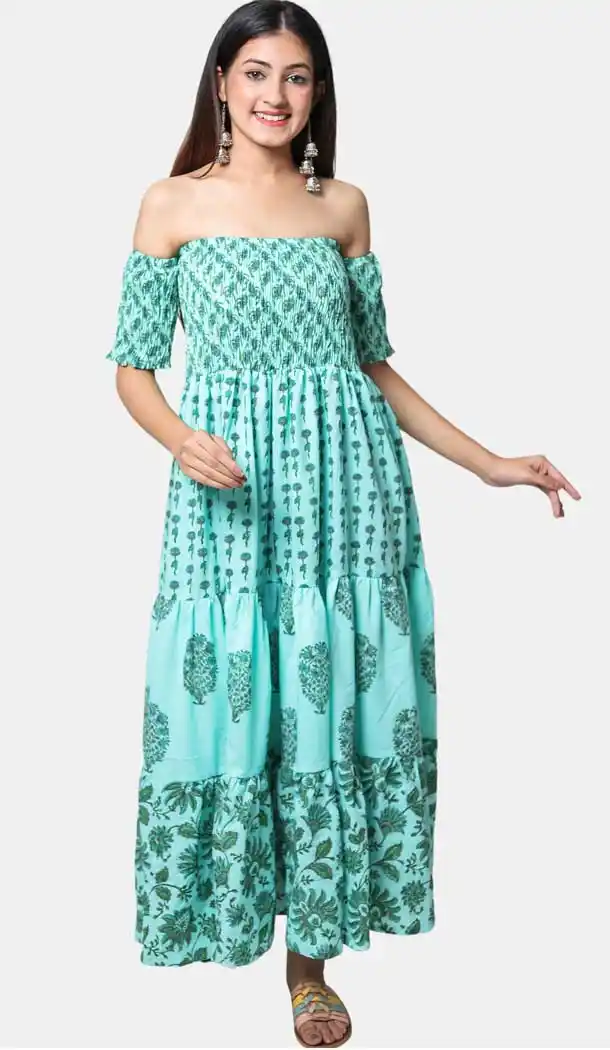 Turquoise Color Cotton Latest Designer Casual Wear Readymade Tunic Top -9415111070
