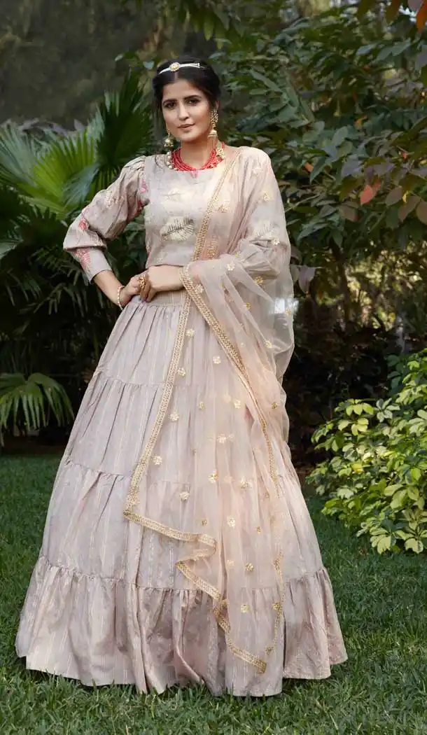 Dusty Color Cotton Designer Heavy Fancy Party Wear Lehenga Choli -9458111431