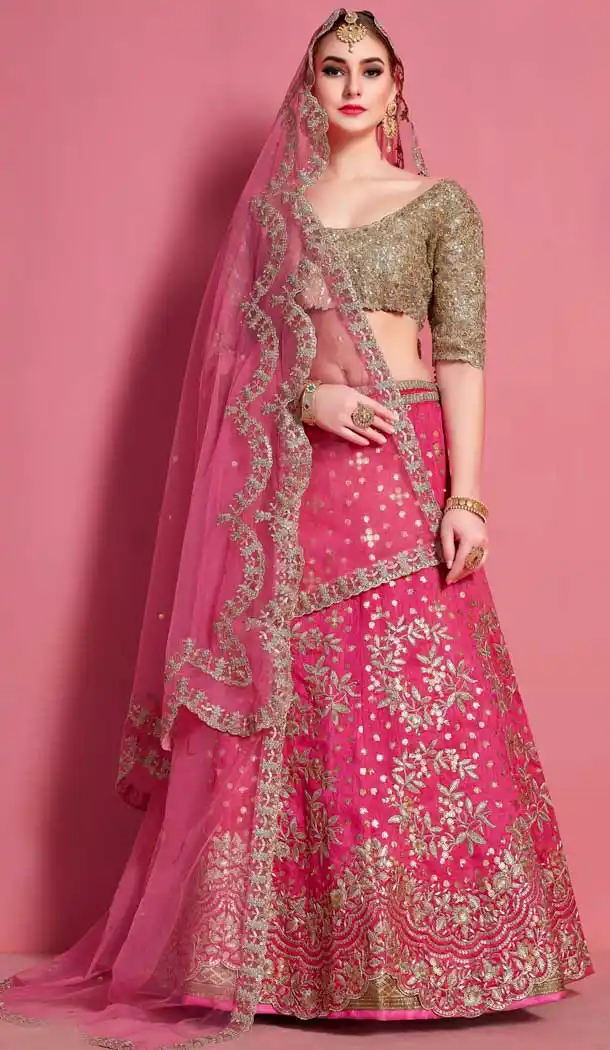 Magenta Color Art Silk Heavy Embroidered Work Designer Lehenga Choli -9462111475