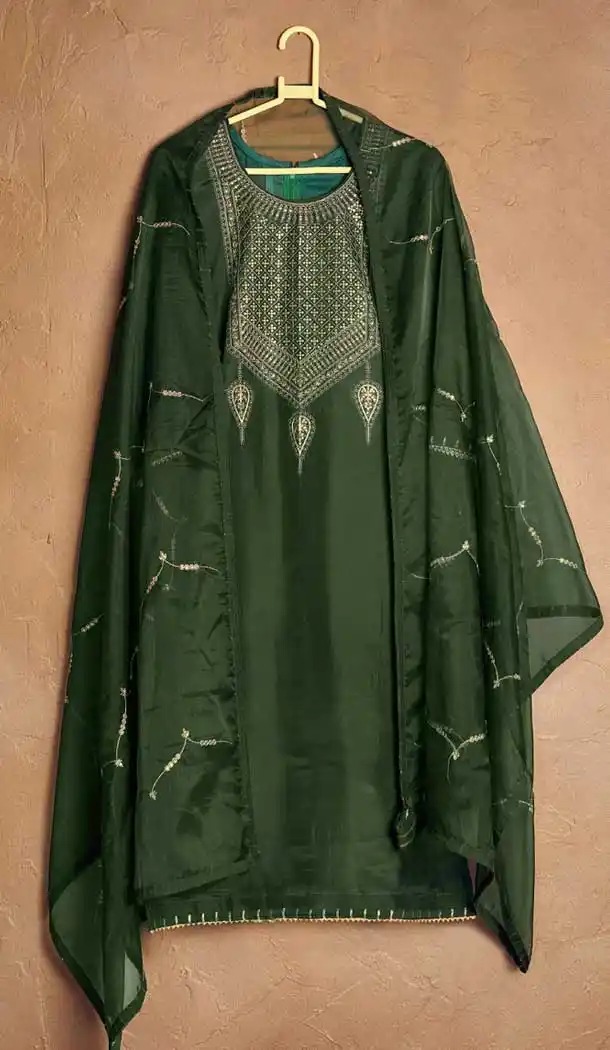 Steel Green Color Pure Cotton lawn Casual Office Wear Palazzo Salwar Kameez -9491111733