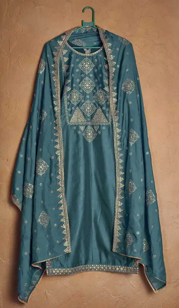 Sky Blue Color Pure Cotton lawn Casual Office Wear Palazzo Salwar Kameez -9491111734