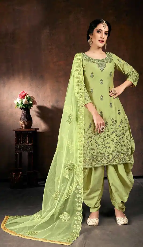 Light Green Color Pure Jam Cotton Casual Office Wear Readymade Punjabi Suit -9492111737