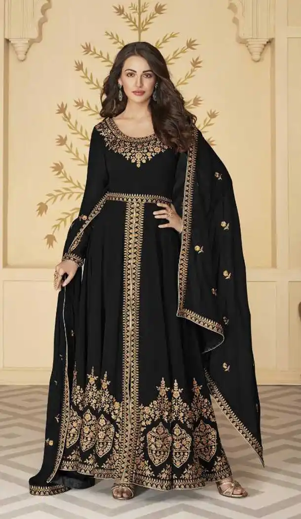 Black Color Georgette Embroidery Designer Pakistani Salwar Kameez -9517111907