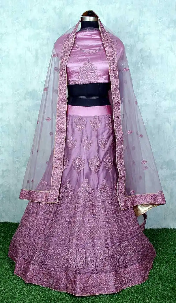 Light Purple Color Net Heavy Designer Wedding Mehendi Wear Lehenga Choli -9553112293
