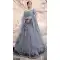 Attractive Grey Color Soft Net Designer Bridal Sangeet Wear Lehenga Choli -9564112368