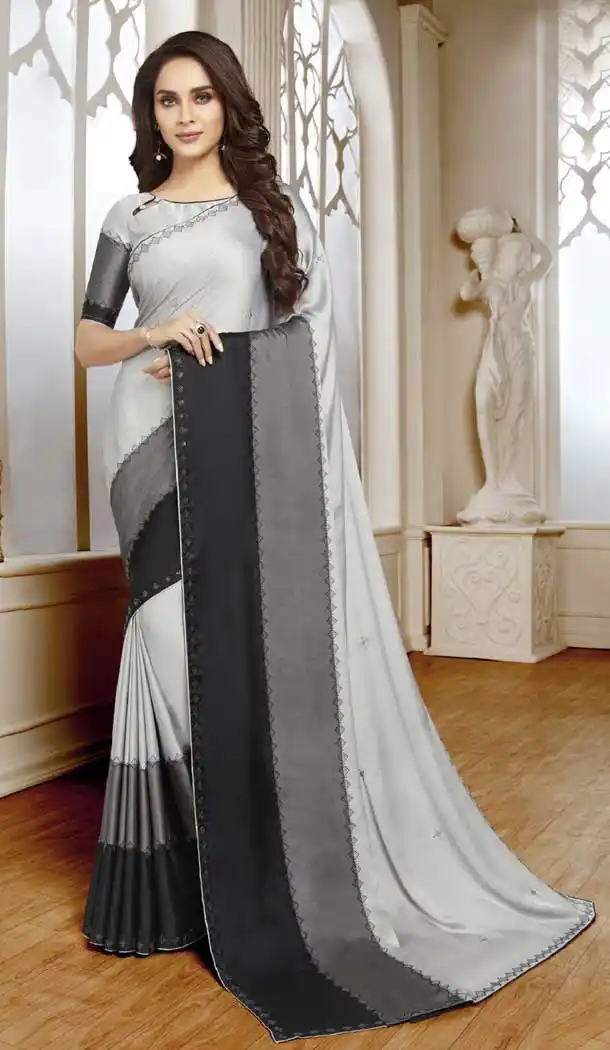 Unique Multi Color Satin Designer Party Wear Fancy Saree Blouse -9640113162