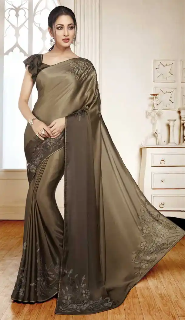 Elegance Multi Color Satin Designer Party Wear Fancy Saree Blouse -9640113165