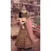 navy blue plus size bridal wedding lehengas -9641113171