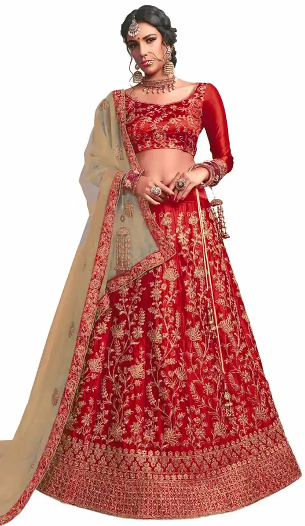 Maroon Color Satin Silk Traditional Party Wear Designer Lehenga Choli -9693113848