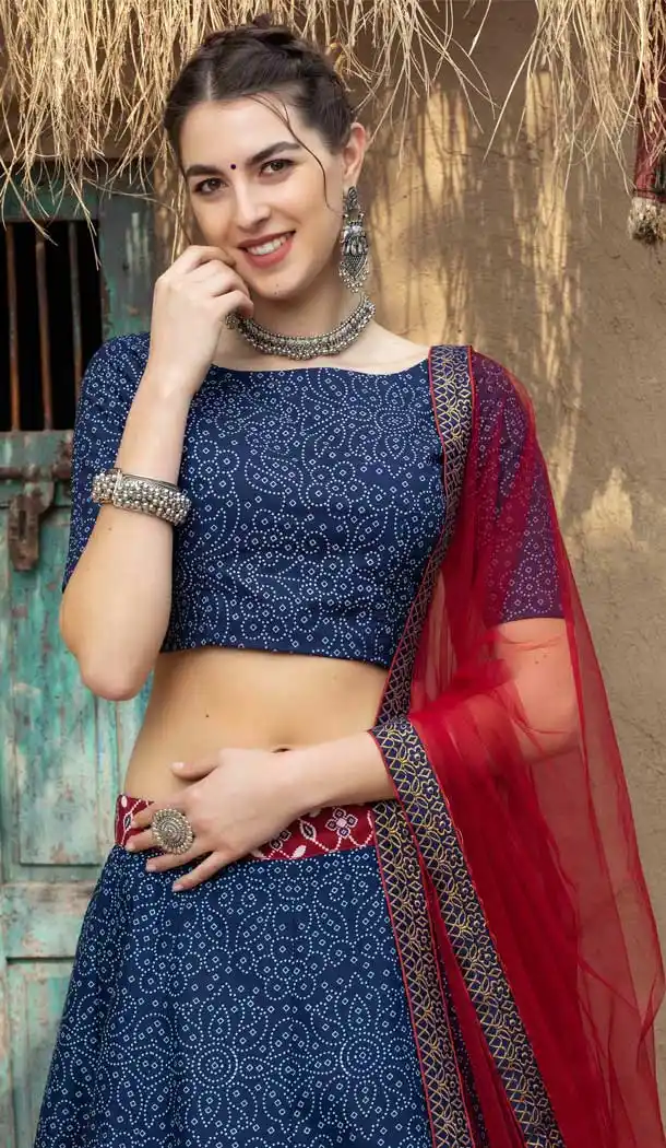 Navy Blue Color Art Silk Designer Traditional Party Wear Lehenga Choli -9708114065
