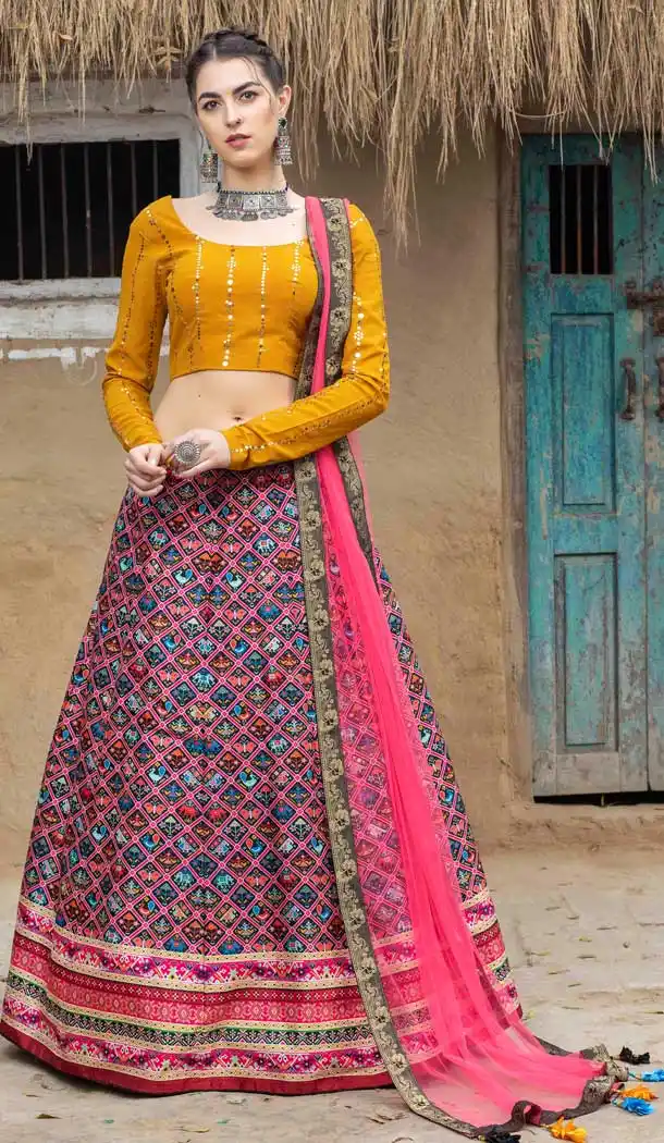 Classy Black Color Art Silk Designer Traditional Party Wear Lehenga Choli -9708114066