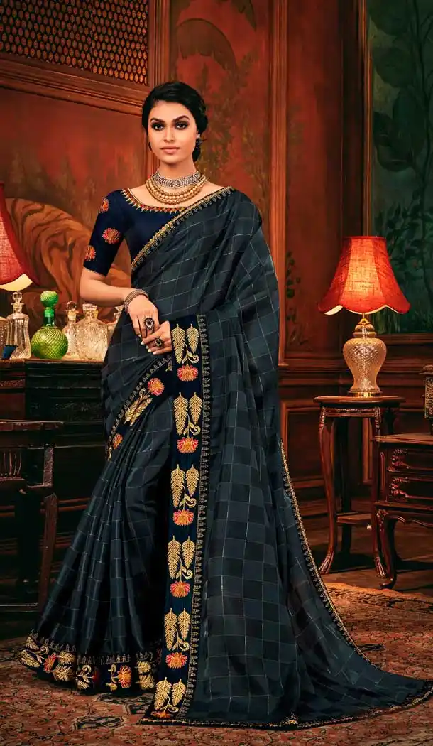 art silk plus size sarees blouse pothys -9735114363