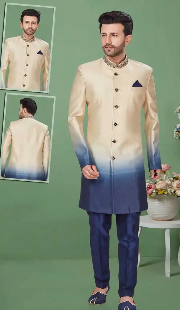 Enticing Multi Color 3D Imported Readymade Mens Wedding Sherwani for Groom -9759114720