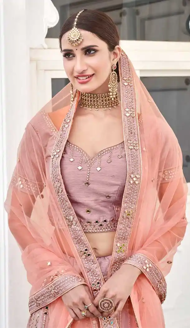 Old Rose Pink Color Heavy Silk Designer Bridal Wedding Lehenga Choli -9798115232