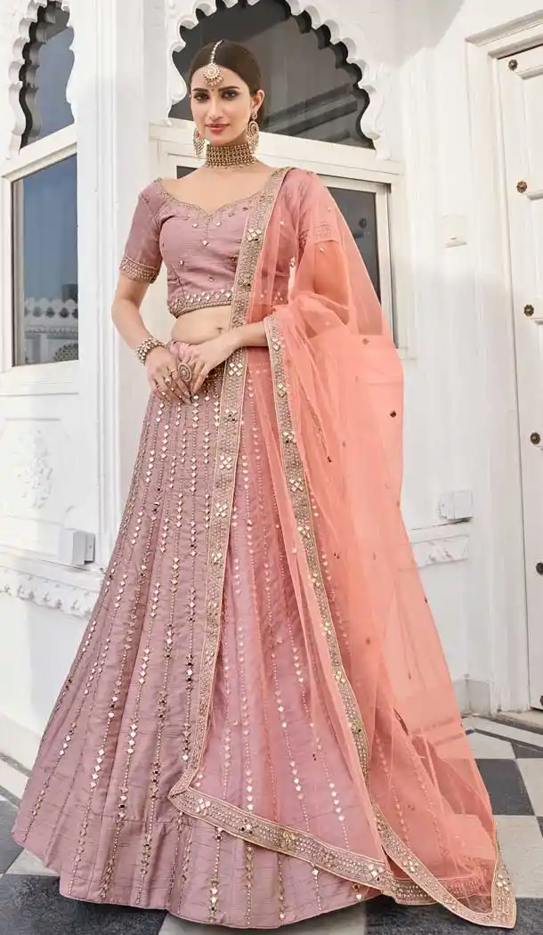 Old Rose Pink Color Heavy Silk Designer Bridal Wedding Lehenga Choli -9798115232