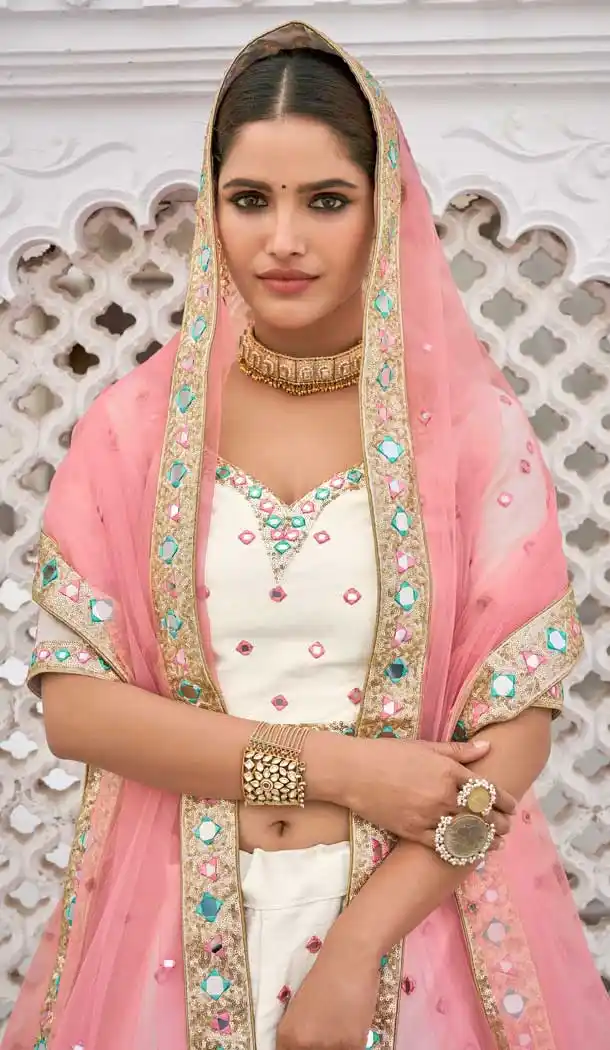 Off White Color Heavy Silk Designer Bridal Wedding Lehenga Choli -9798115233