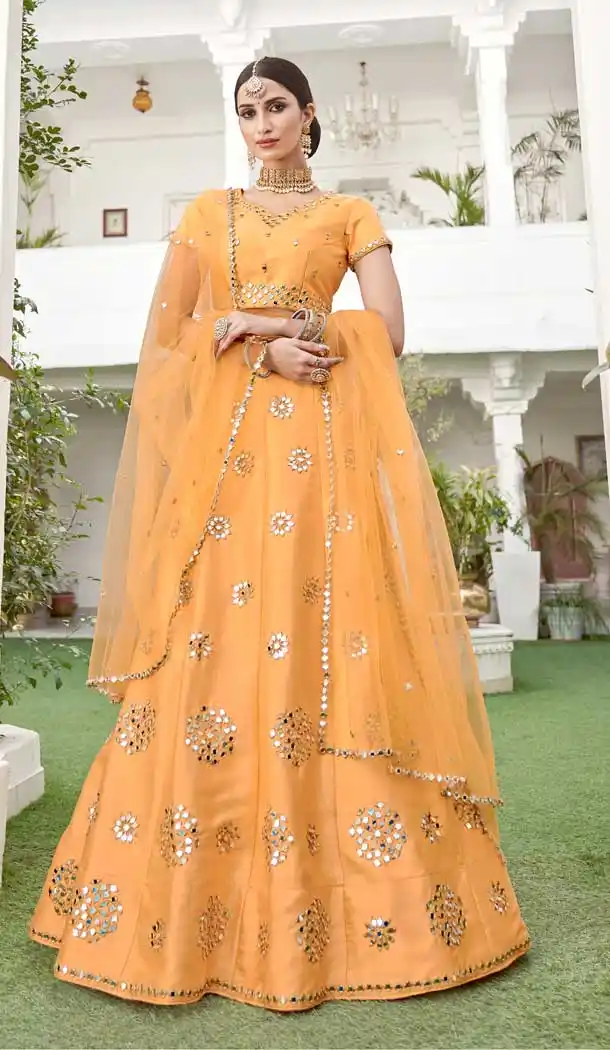 Adorable Yellow Color Heavy Silk Designer Bridal Wedding Lehenga Choli -9798115235