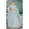 Divine Aqua Color Soft Net Lucknowi Work Party Wear Lehenga Choli -9800115243