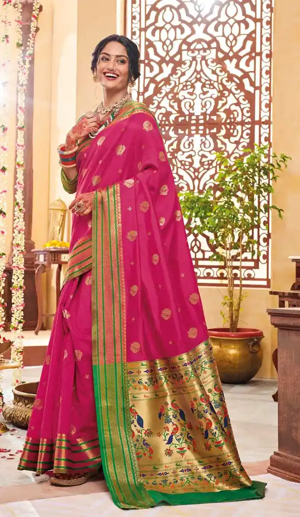 Exquisite Pink Color Soft Silk Classic Designer Traditional Wear Saree Blouse -9832115454