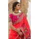 Peach Pink Color Pure Silk Heavy Designer Traditional Wear Saree Blouse -9863115696